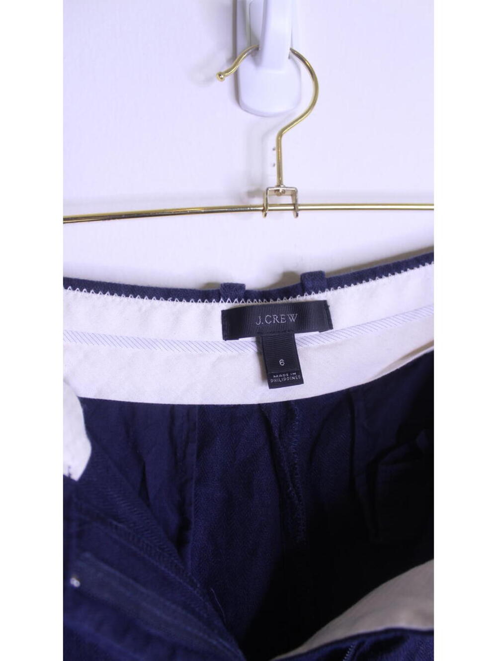 J.Crew Linen Navy Blue Wide Leg Trouser Pants - 6 - Picture 4 of 4